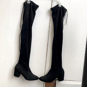 Thigh high black boots size 6